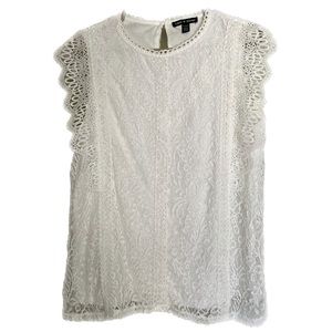 Cable & Gauge White Lace Shell Top - XL
